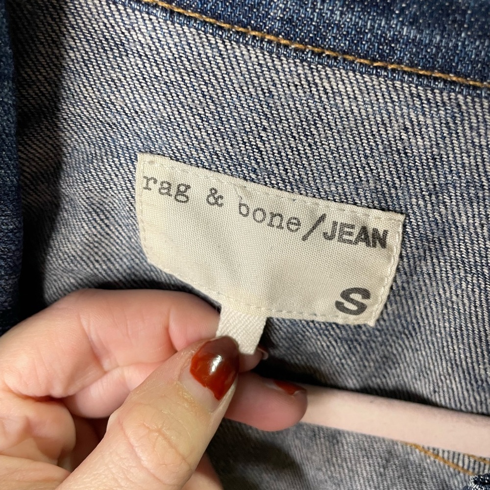 Rag & Bone Jean x Revolve The Jean Jacket Denim Indigo Wash Fall Cuffed - Picture 2 of 9